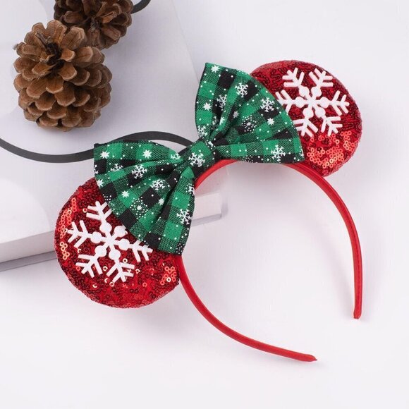 Christmas Mouse Ears Headband Red New Year Party Princess Decoration For Girls main image 7